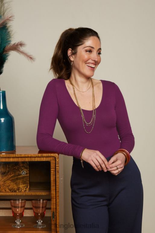 donne King Louie viola caspia carice v top uni rib abbigliamento 0L48451 donne King Louie viola caspia carice v top uni rib abbigliamento 0L48451