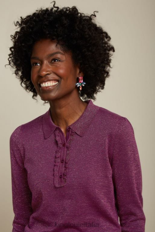 donne King Louie viola caspia top polo con volant lapislazzuli abbigliamento 0L48466 donne King Louie viola caspia top polo con volant lapislazzuli abbigliamento 0L48466